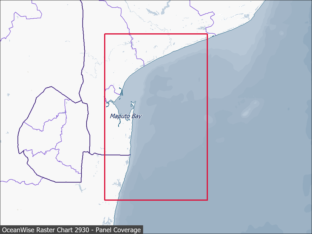 Panel coverage map for UKHO Raster Chart 2930