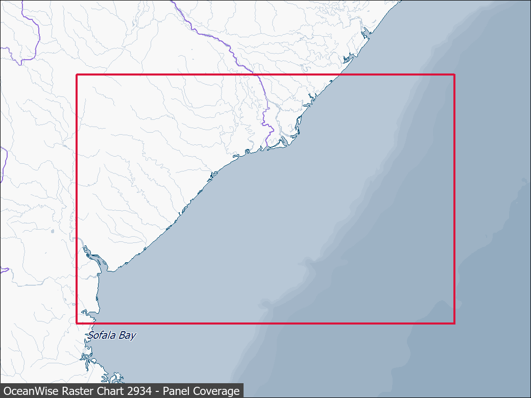 Panel coverage map for UKHO Raster Chart 2934