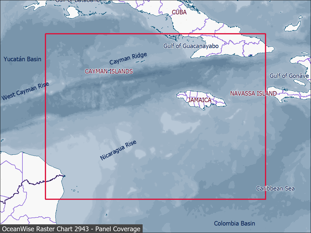 Panel coverage map for UKHO Raster Chart 2943