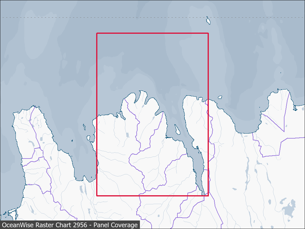 Panel coverage map for UKHO Raster Chart 2956