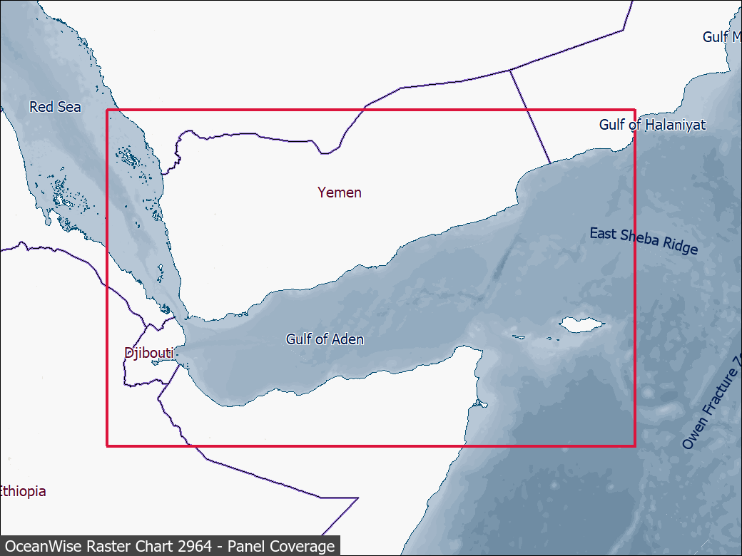 Panel coverage map for UKHO Raster Chart 2964