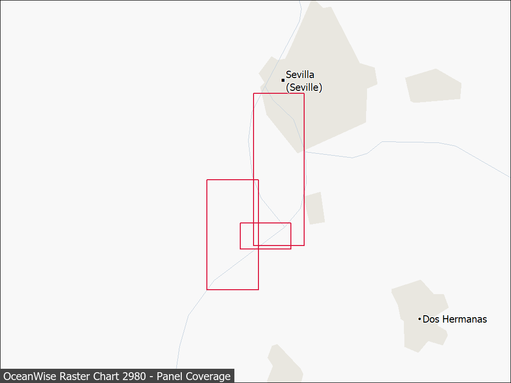 Panel coverage map for UKHO Raster Chart 2980