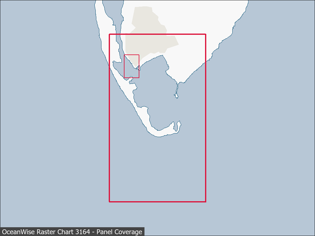 Panel coverage map for UKHO Raster Chart 3164