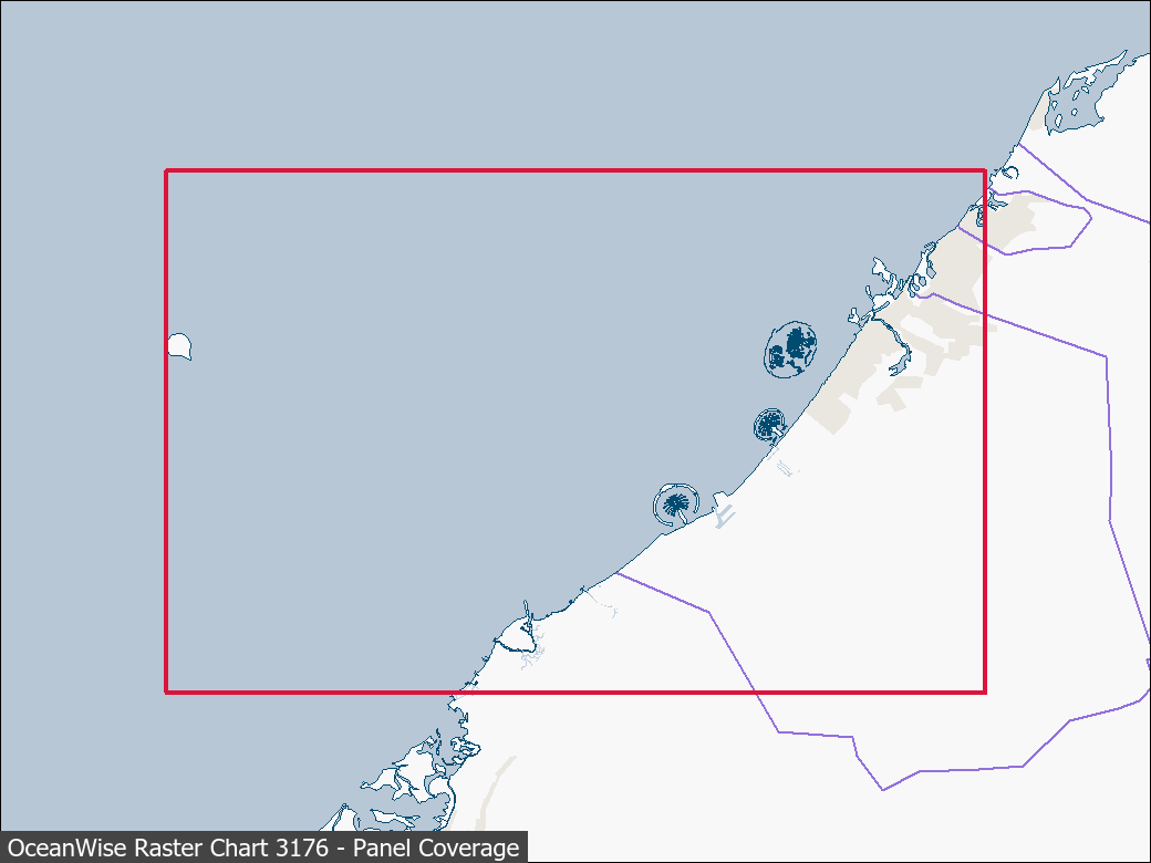 Panel coverage map for UKHO Raster Chart 3176