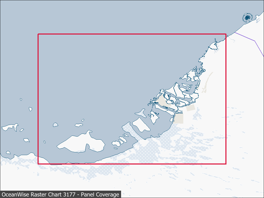 Panel coverage map for UKHO Raster Chart 3177