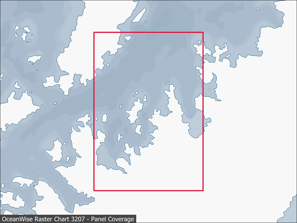 Panel coverage map for UKHO Raster Chart 3207