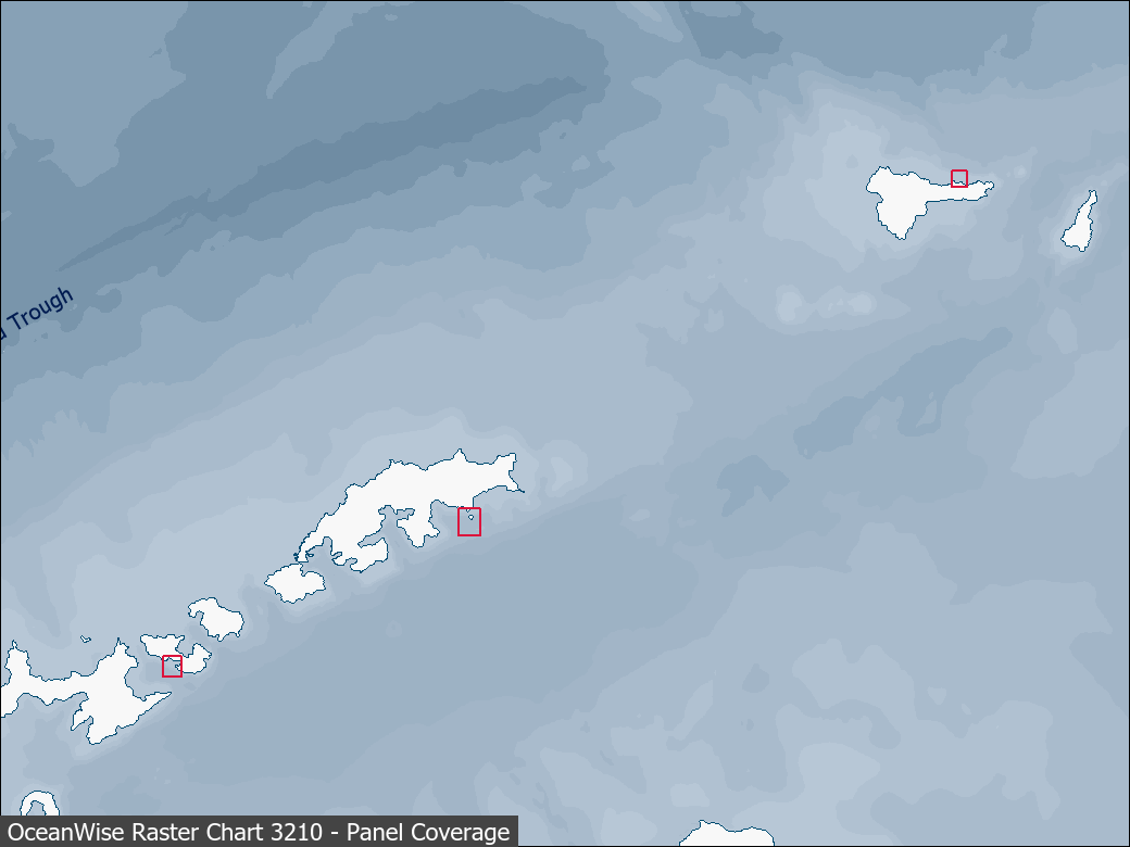 Panel coverage map for UKHO Raster Chart 3210