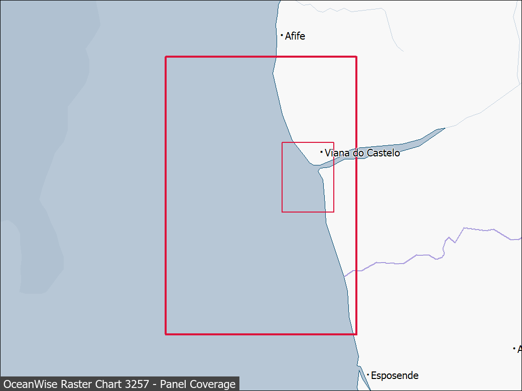 Panel coverage map for UKHO Raster Chart 3257