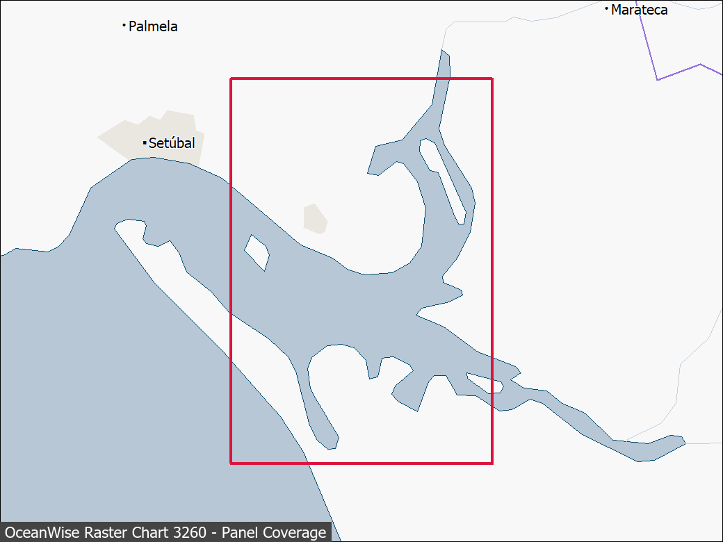 Panel coverage map for UKHO Raster Chart 3260