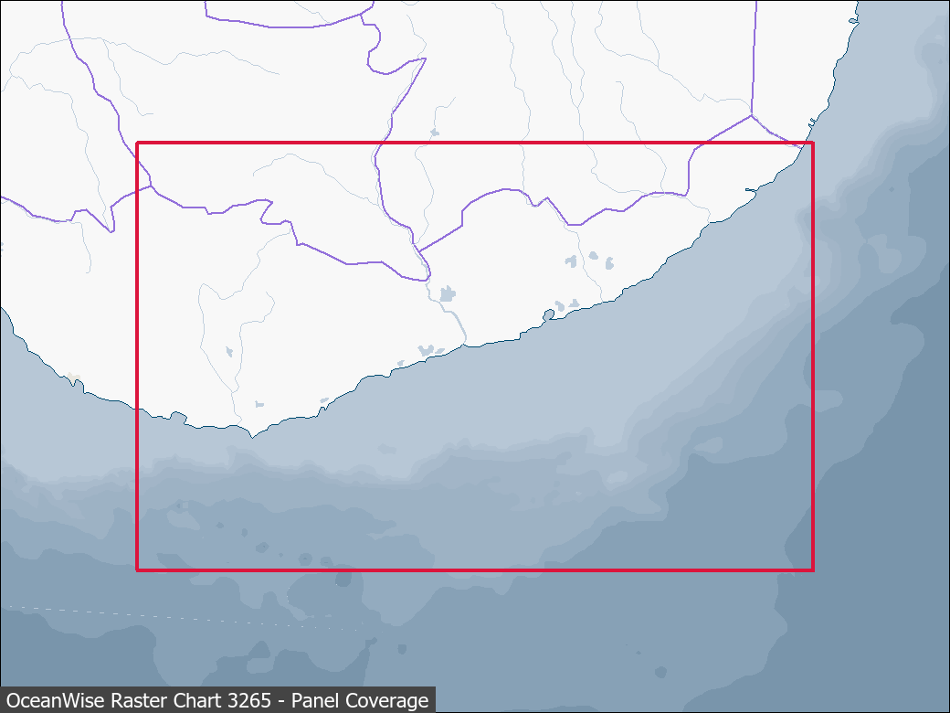 Panel coverage map for UKHO Raster Chart 3265