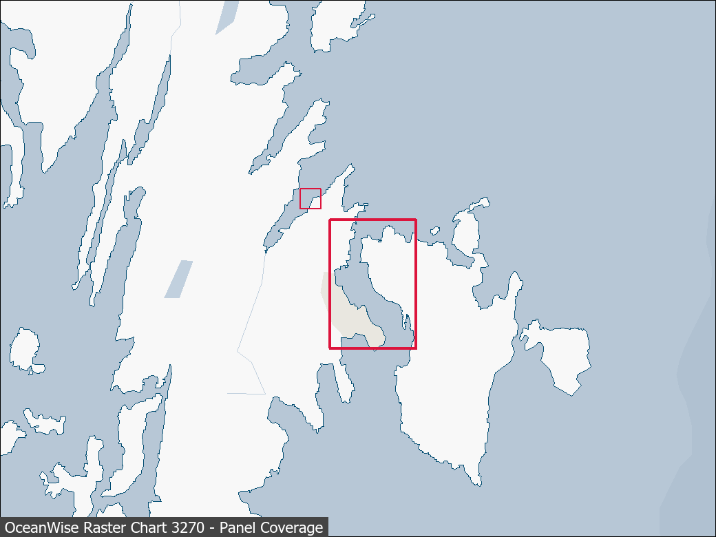 Panel coverage map for UKHO Raster Chart 3270