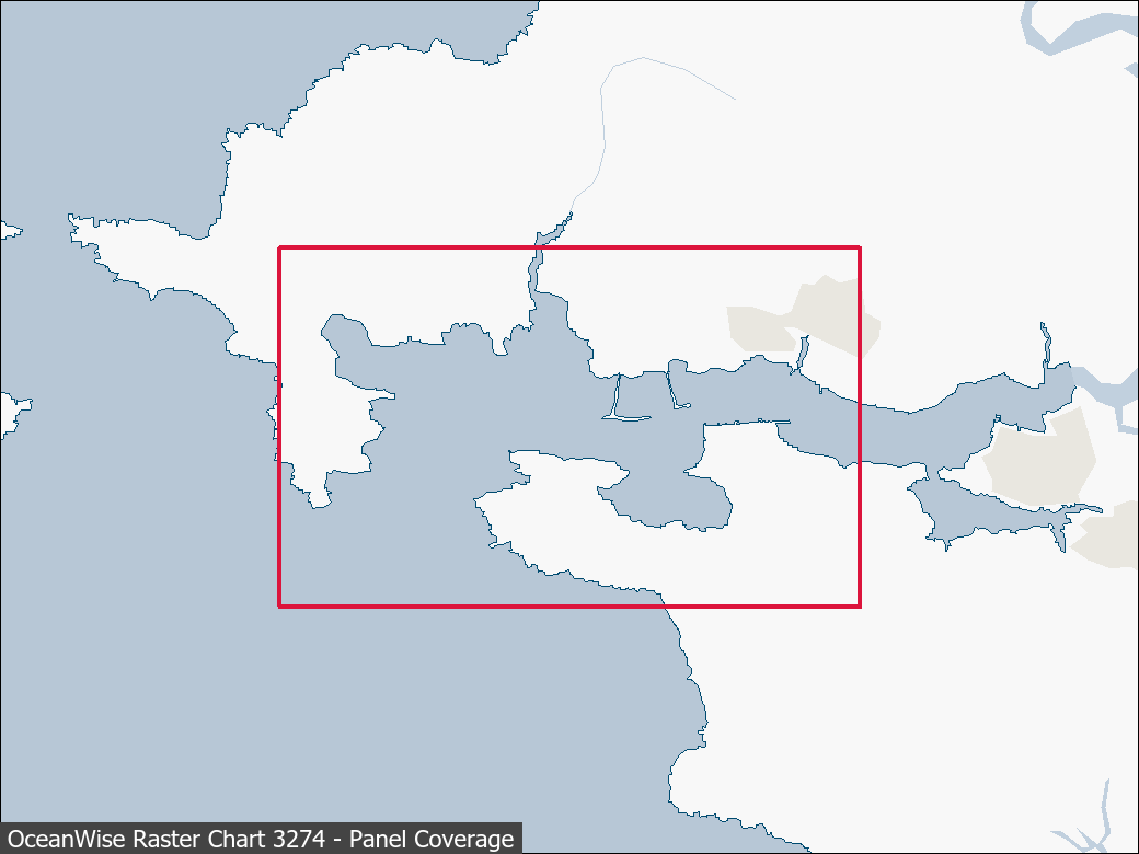 Panel coverage map for UKHO Raster Chart 3274