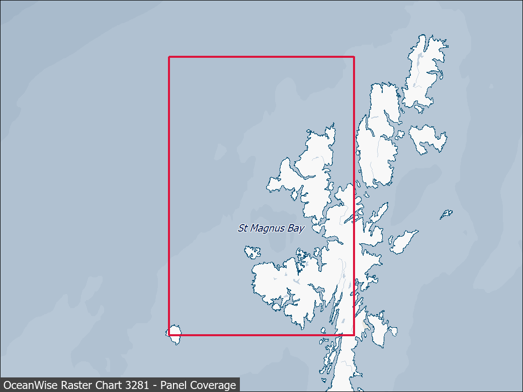 Panel coverage map for UKHO Raster Chart 3281