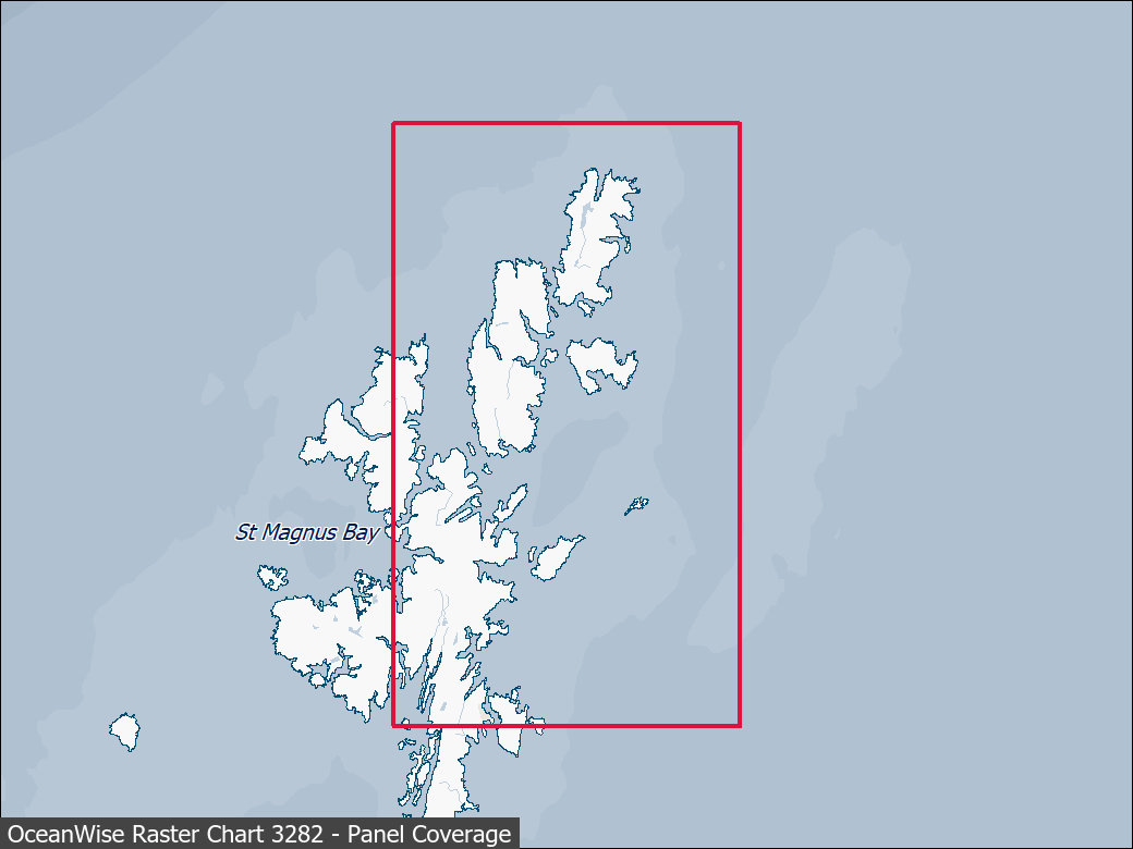 Panel coverage map for UKHO Raster Chart 3282