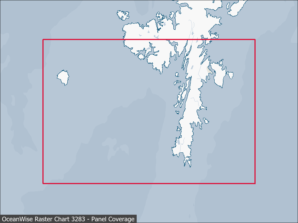 Panel coverage map for UKHO Raster Chart 3283