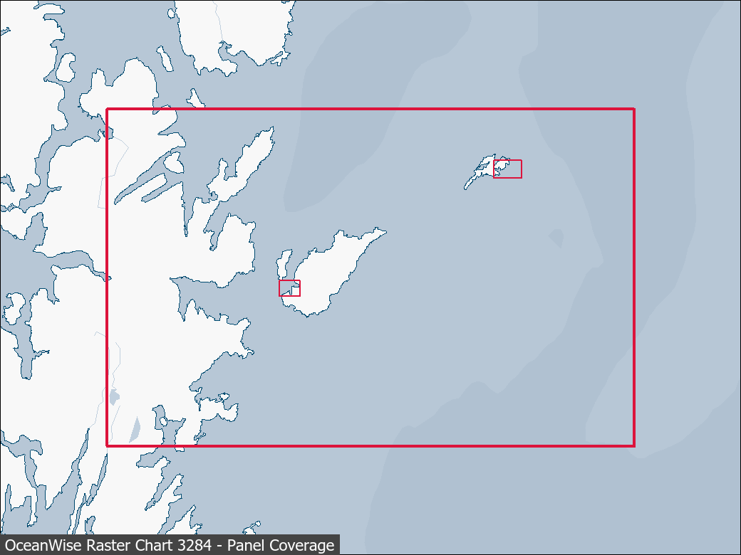 Panel coverage map for UKHO Raster Chart 3284