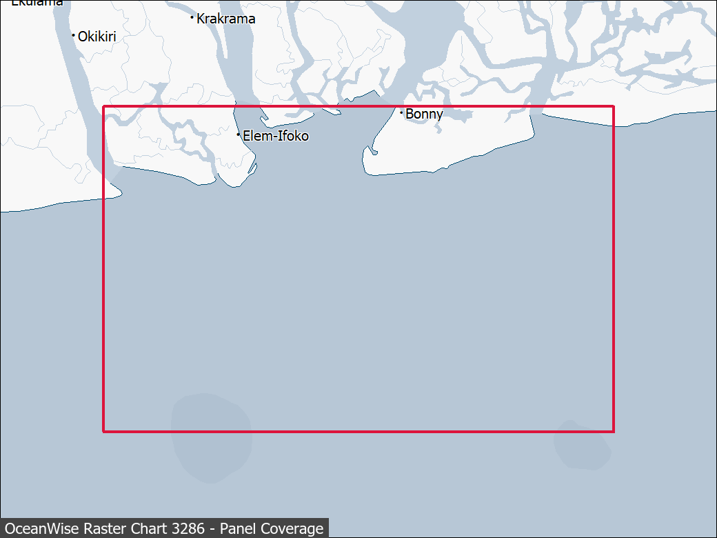 Panel coverage map for UKHO Raster Chart 3286