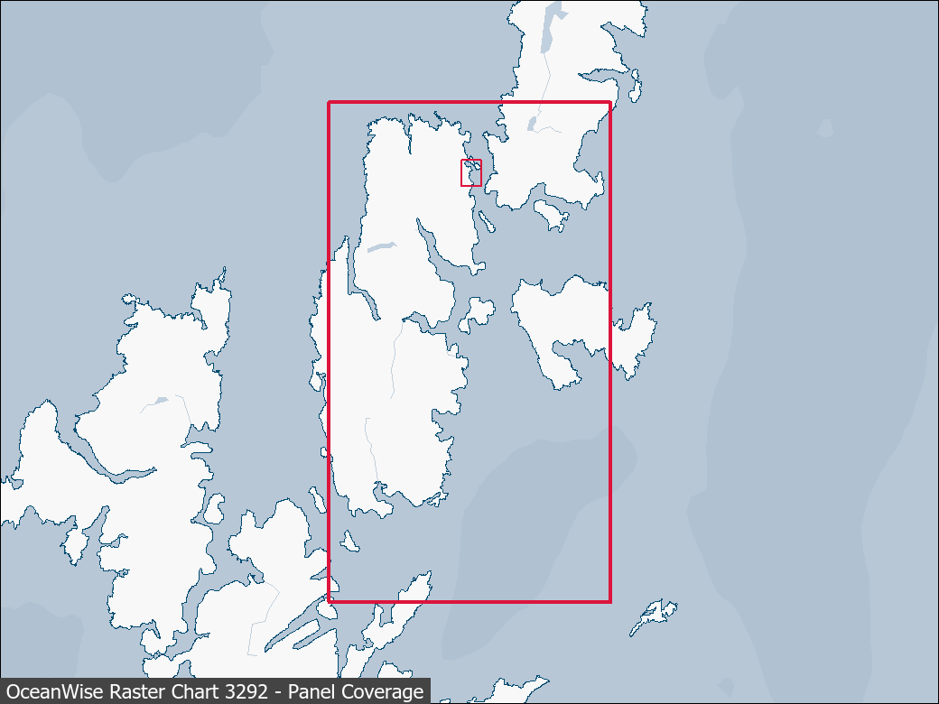 Panel coverage map for UKHO Raster Chart 3292