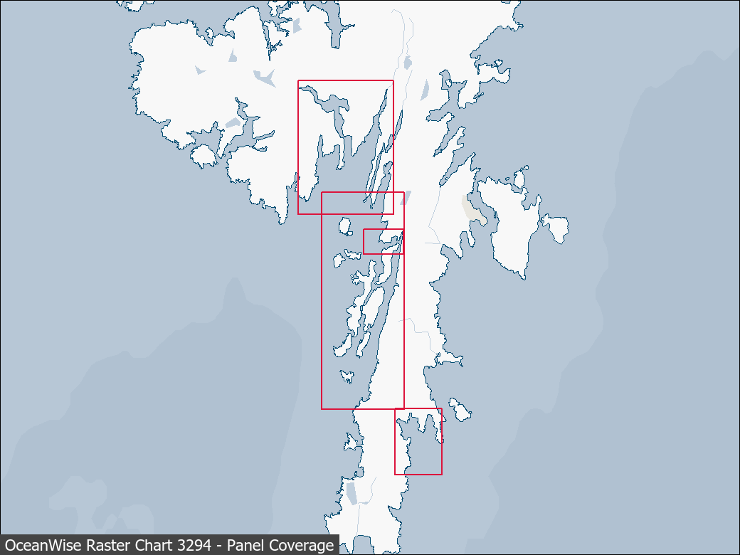 Panel coverage map for UKHO Raster Chart 3294