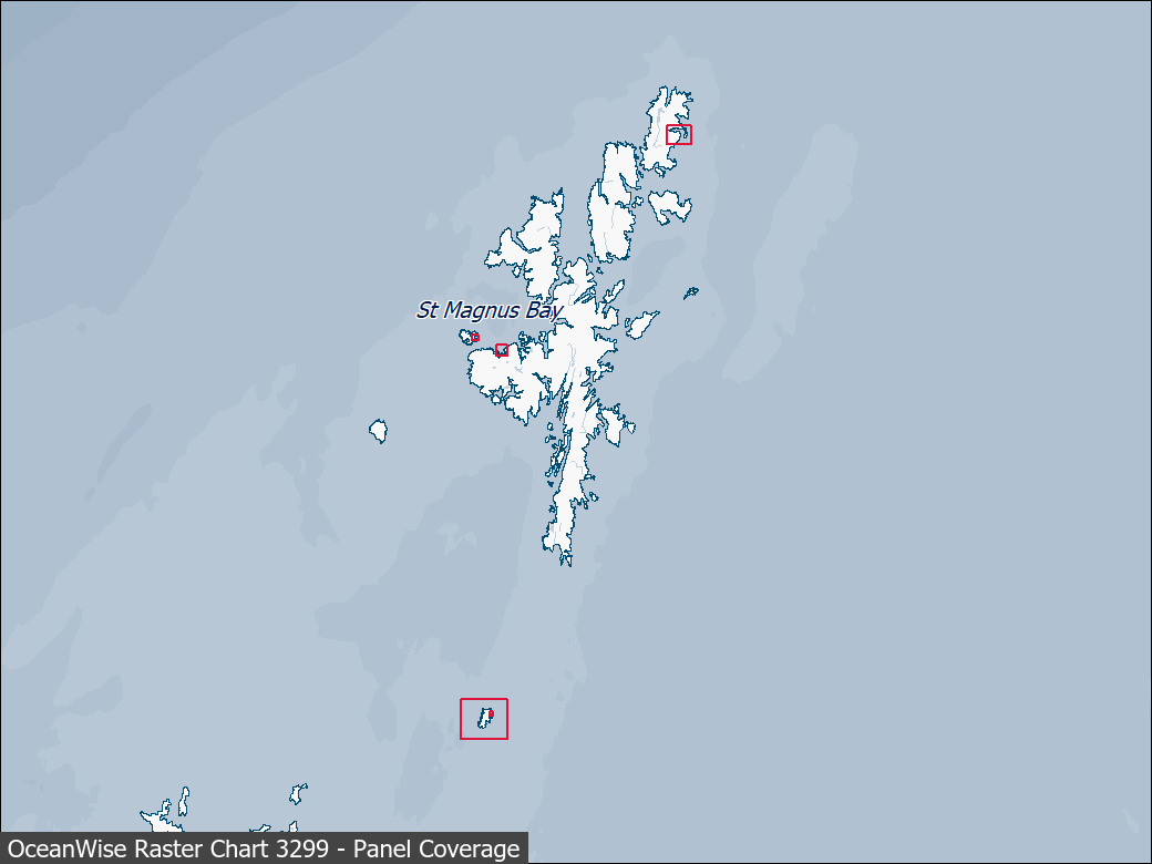 Panel coverage map for UKHO Raster Chart 3299