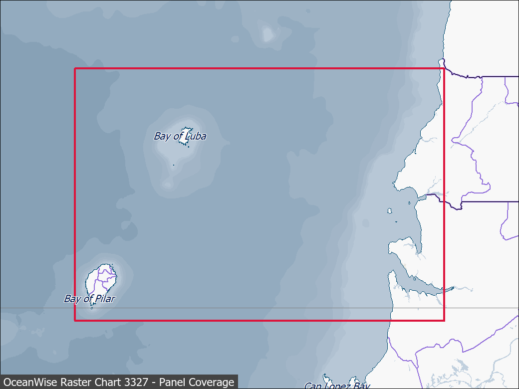 Panel coverage map for UKHO Raster Chart 3327