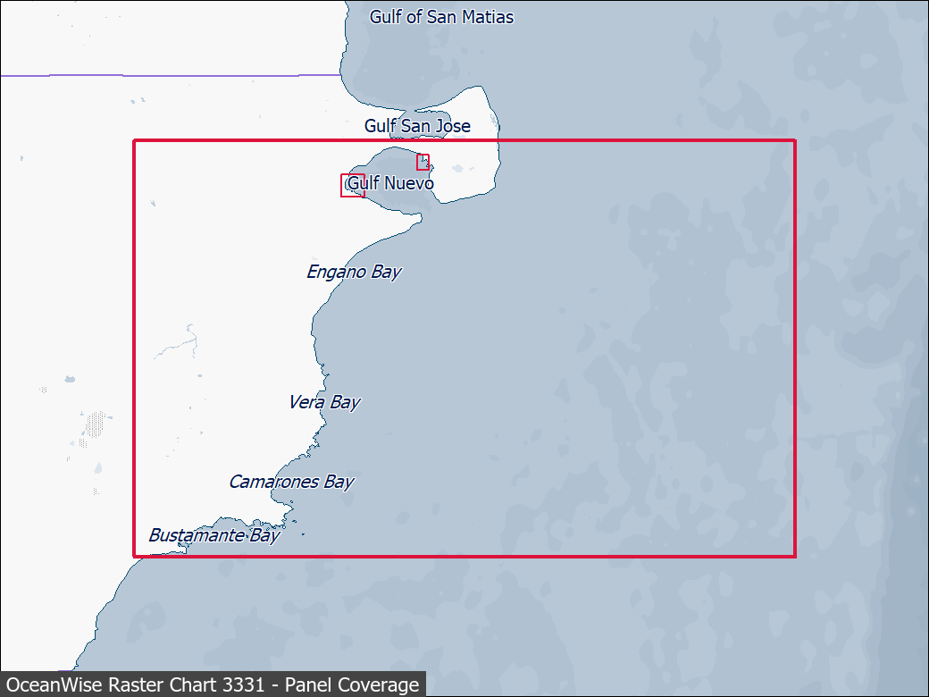 Panel coverage map for UKHO Raster Chart 3331