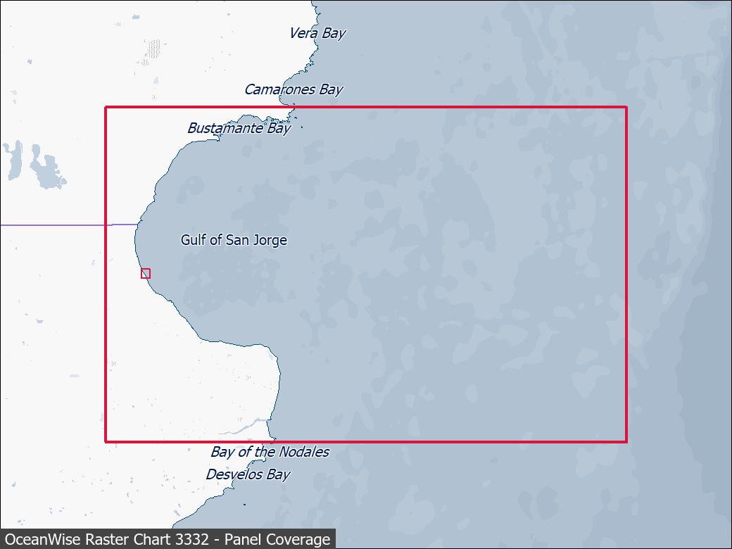 Panel coverage map for UKHO Raster Chart 3332