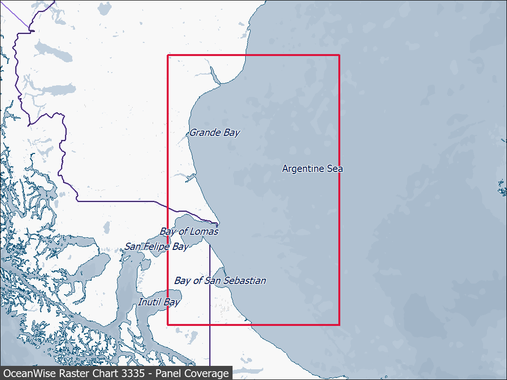 Panel coverage map for UKHO Raster Chart 3335