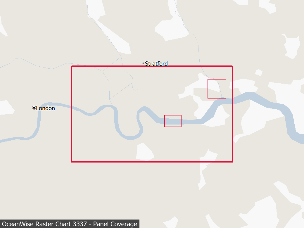 Panel coverage map for UKHO Raster Chart 3337