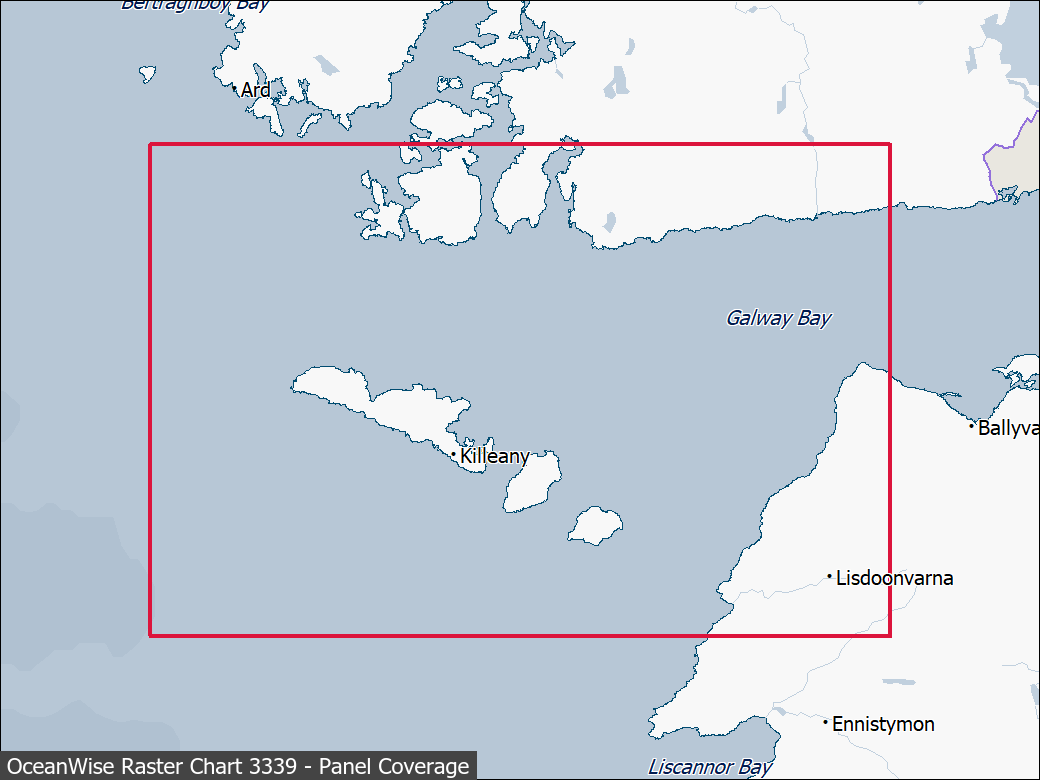 Panel coverage map for UKHO Raster Chart 3339