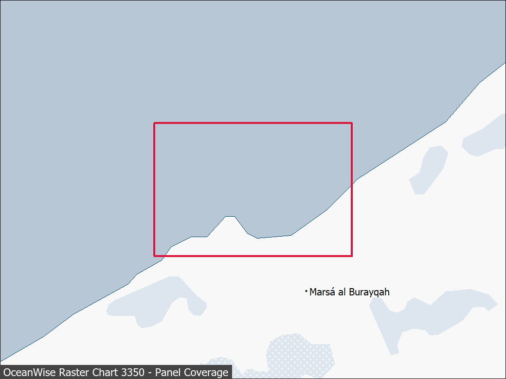 Panel coverage map for UKHO Raster Chart 3350