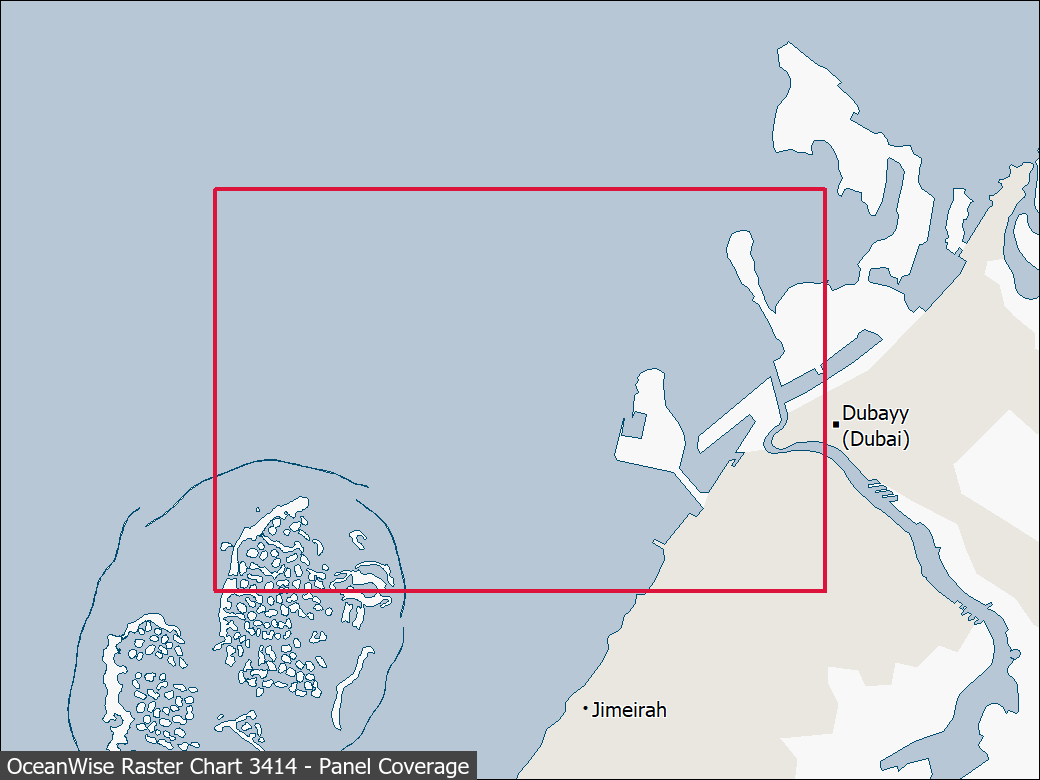 Panel coverage map for UKHO Raster Chart 3414