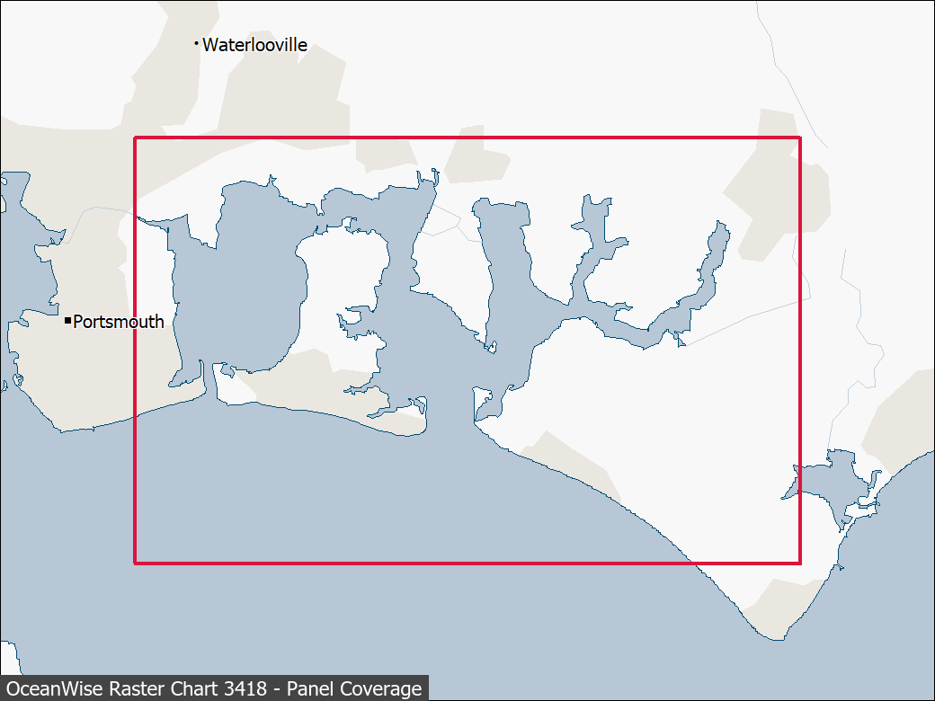 Panel coverage map for UKHO Raster Chart 3418