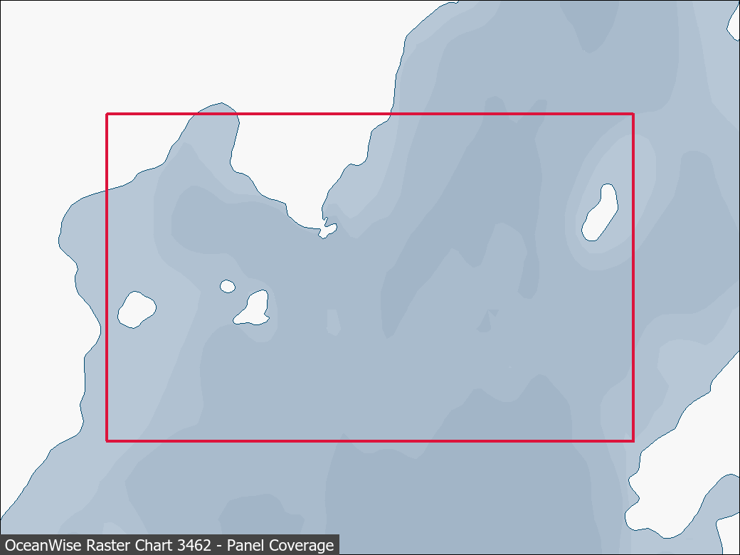 Panel coverage map for UKHO Raster Chart 3462