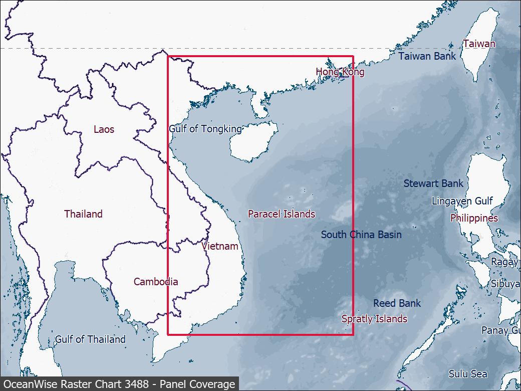 Panel coverage map for UKHO Raster Chart 3488