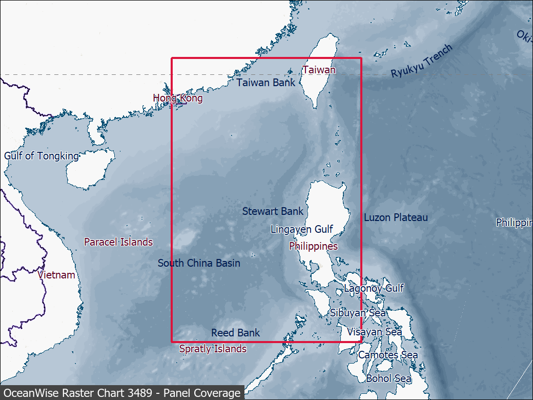 Panel coverage map for UKHO Raster Chart 3489