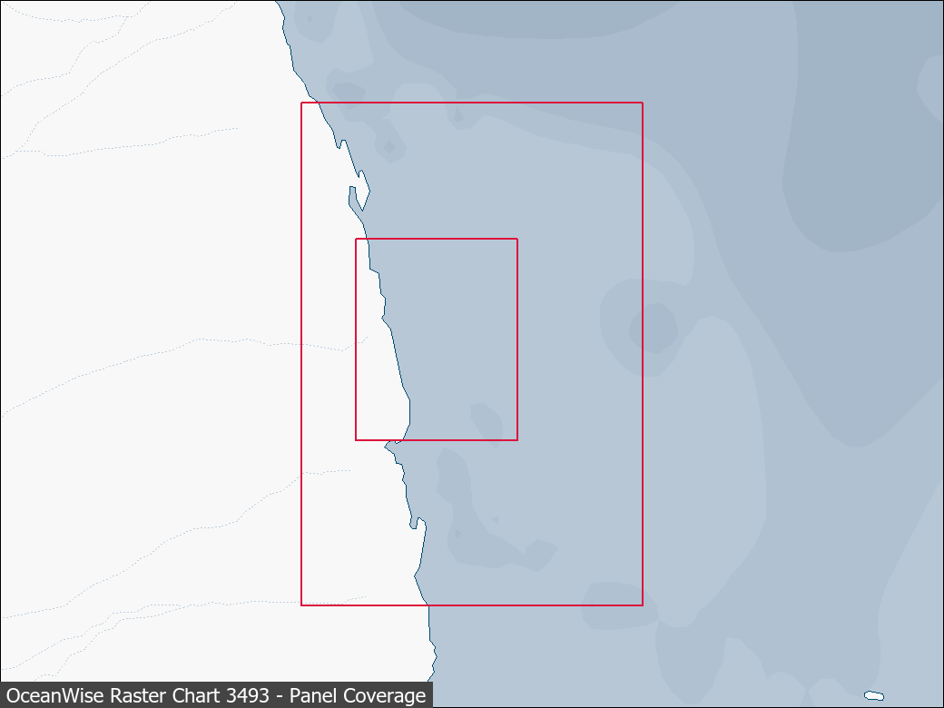 Panel coverage map for UKHO Raster Chart 3493