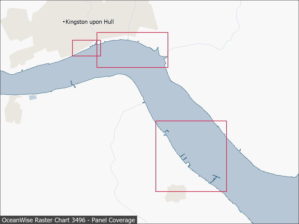 Panel coverage map for UKHO Raster Chart 3496