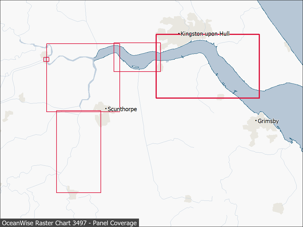 Panel coverage map for UKHO Raster Chart 3497