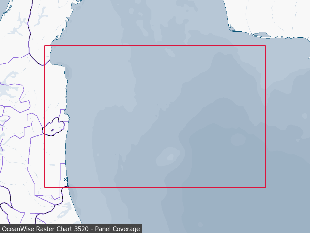 Panel coverage map for UKHO Raster Chart 3520