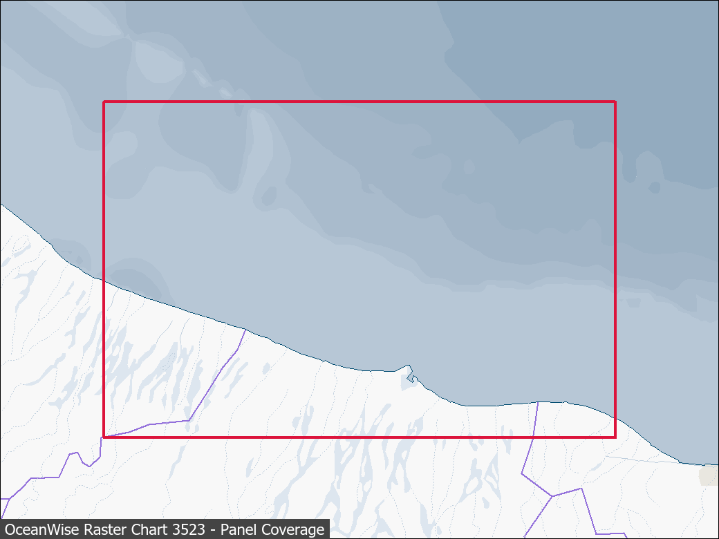 Panel coverage map for UKHO Raster Chart 3523