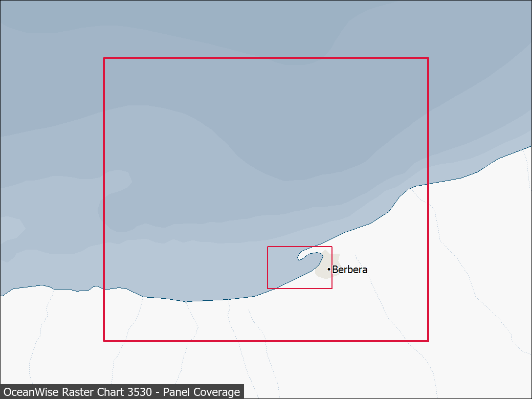 Panel coverage map for UKHO Raster Chart 3530