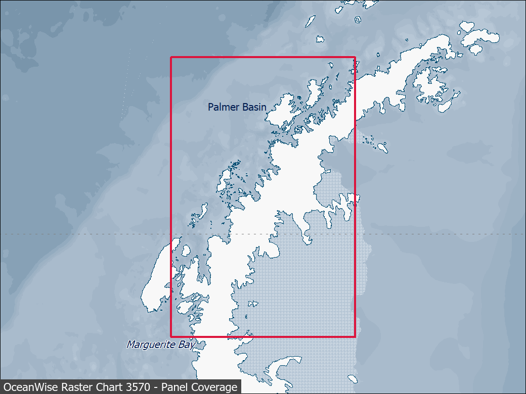 Panel coverage map for UKHO Raster Chart 3570