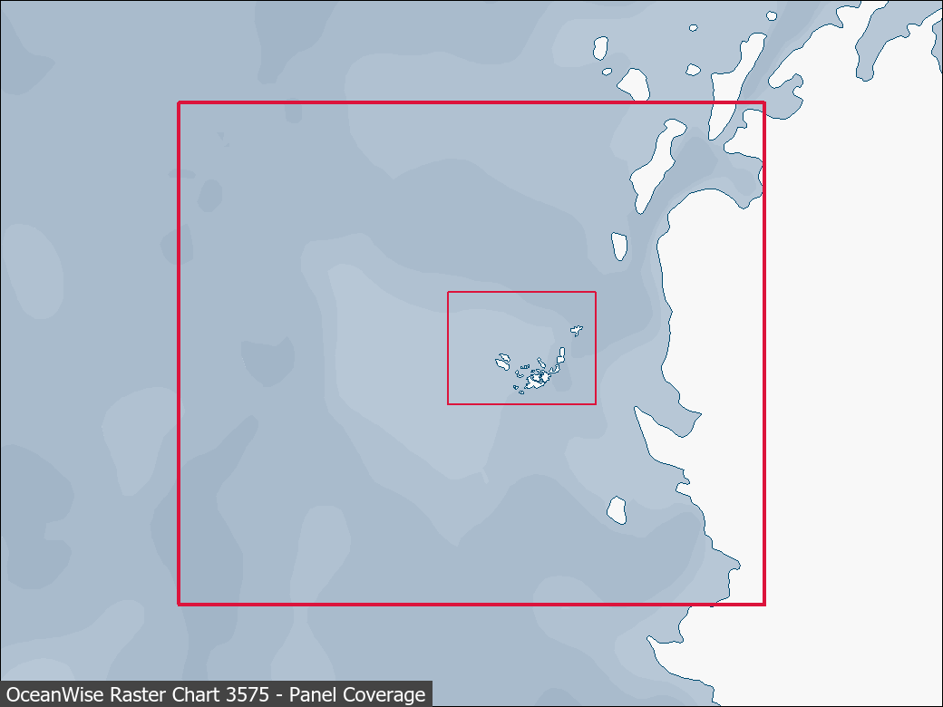 Panel coverage map for UKHO Raster Chart 3575