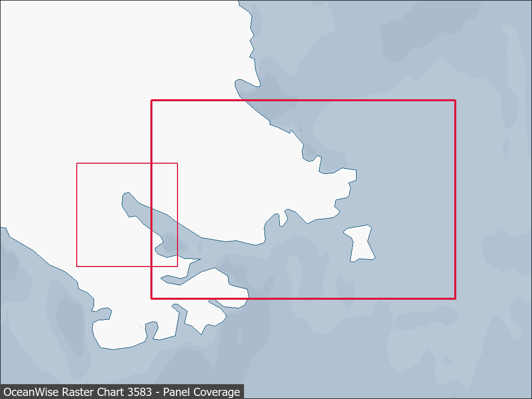 Panel coverage map for UKHO Raster Chart 3583