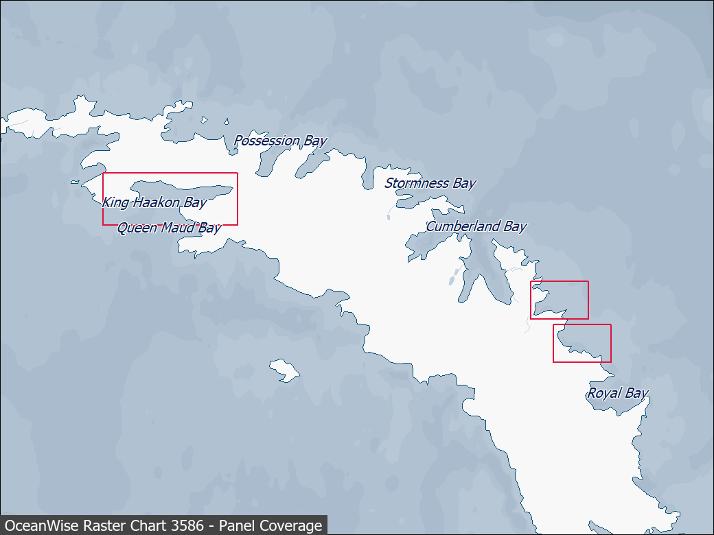 Panel coverage map for UKHO Raster Chart 3586