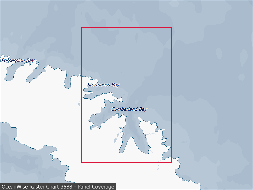 Panel coverage map for UKHO Raster Chart 3588