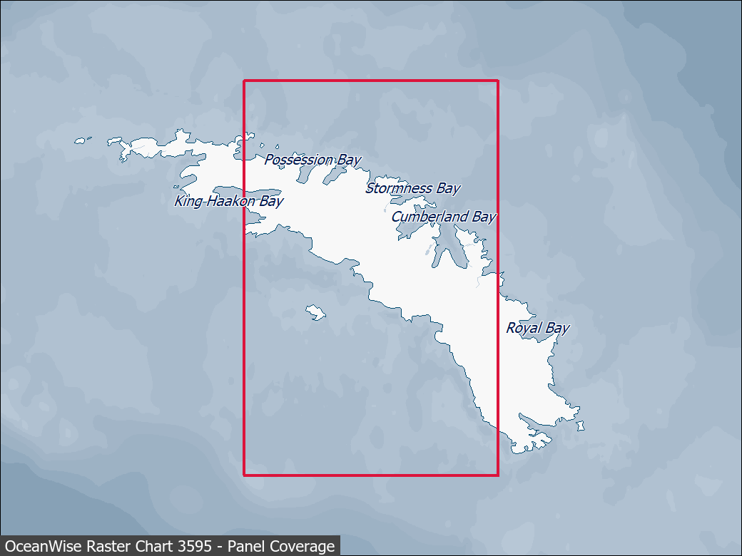 Panel coverage map for UKHO Raster Chart 3595