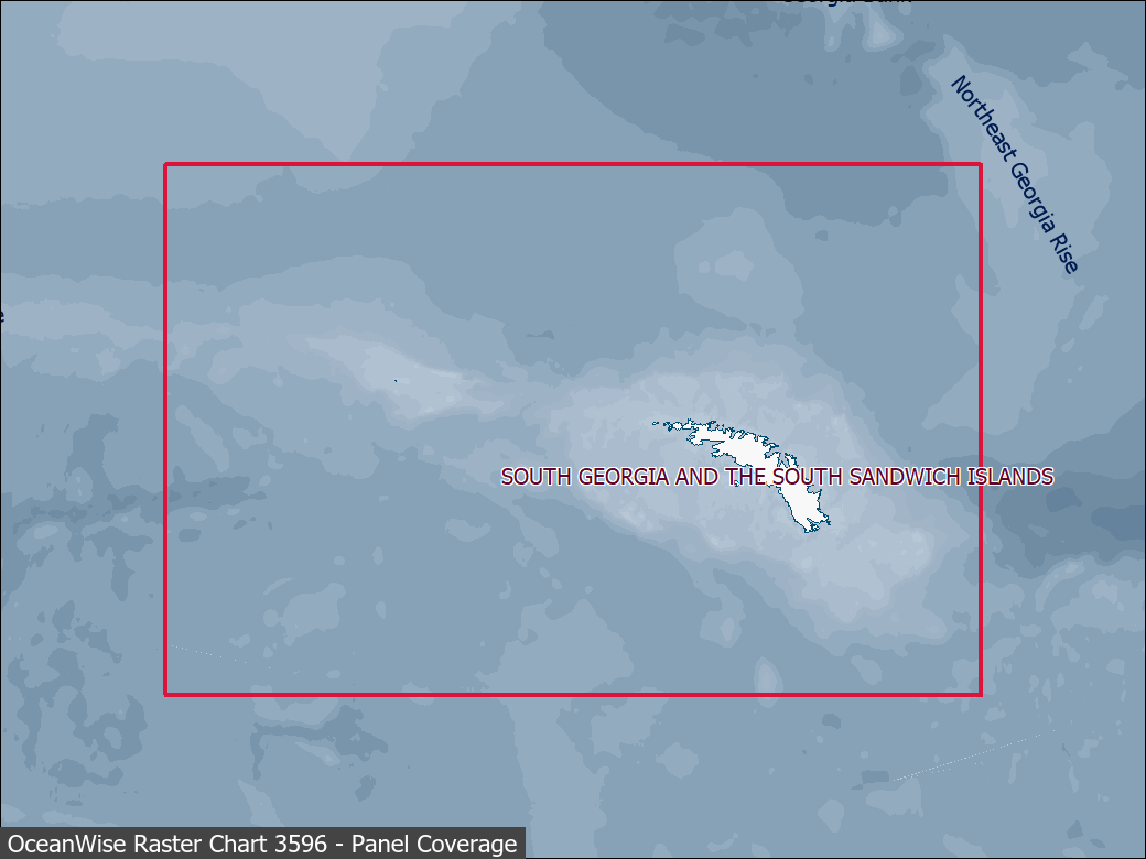 Panel coverage map for UKHO Raster Chart 3596