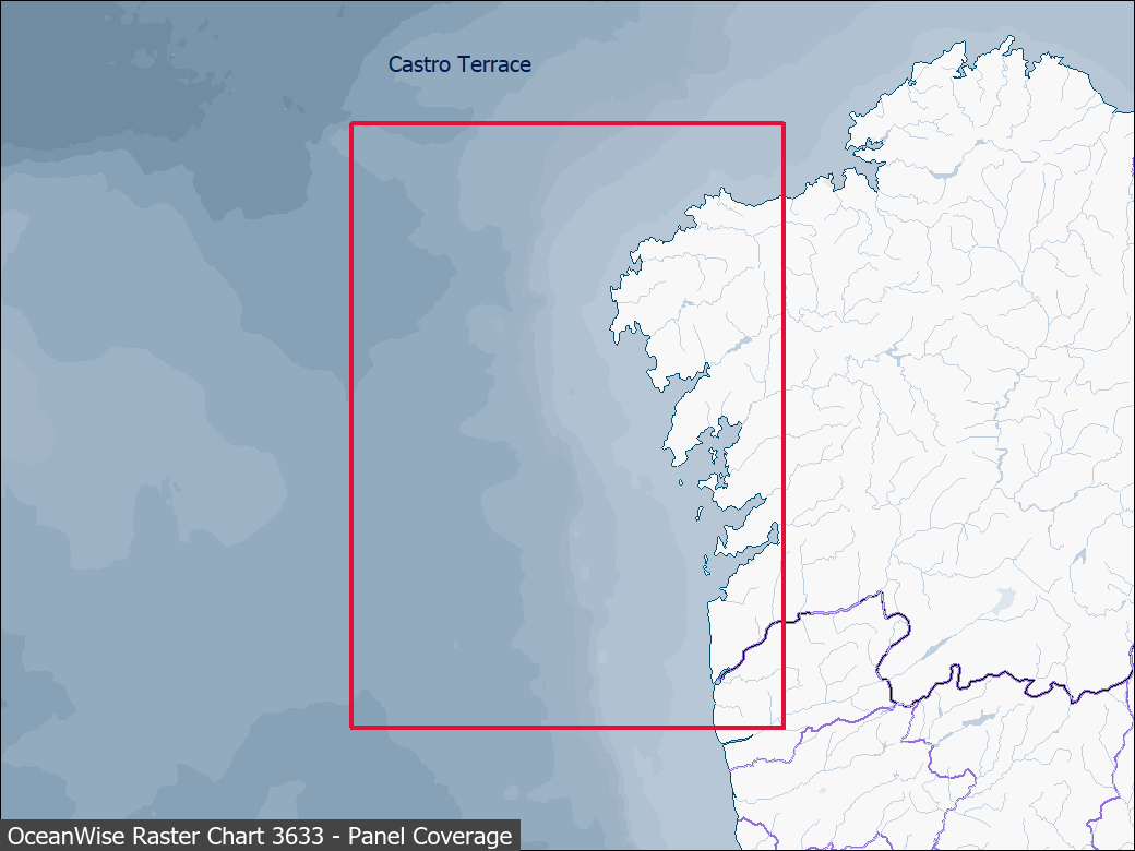 Panel coverage map for UKHO Raster Chart 3633